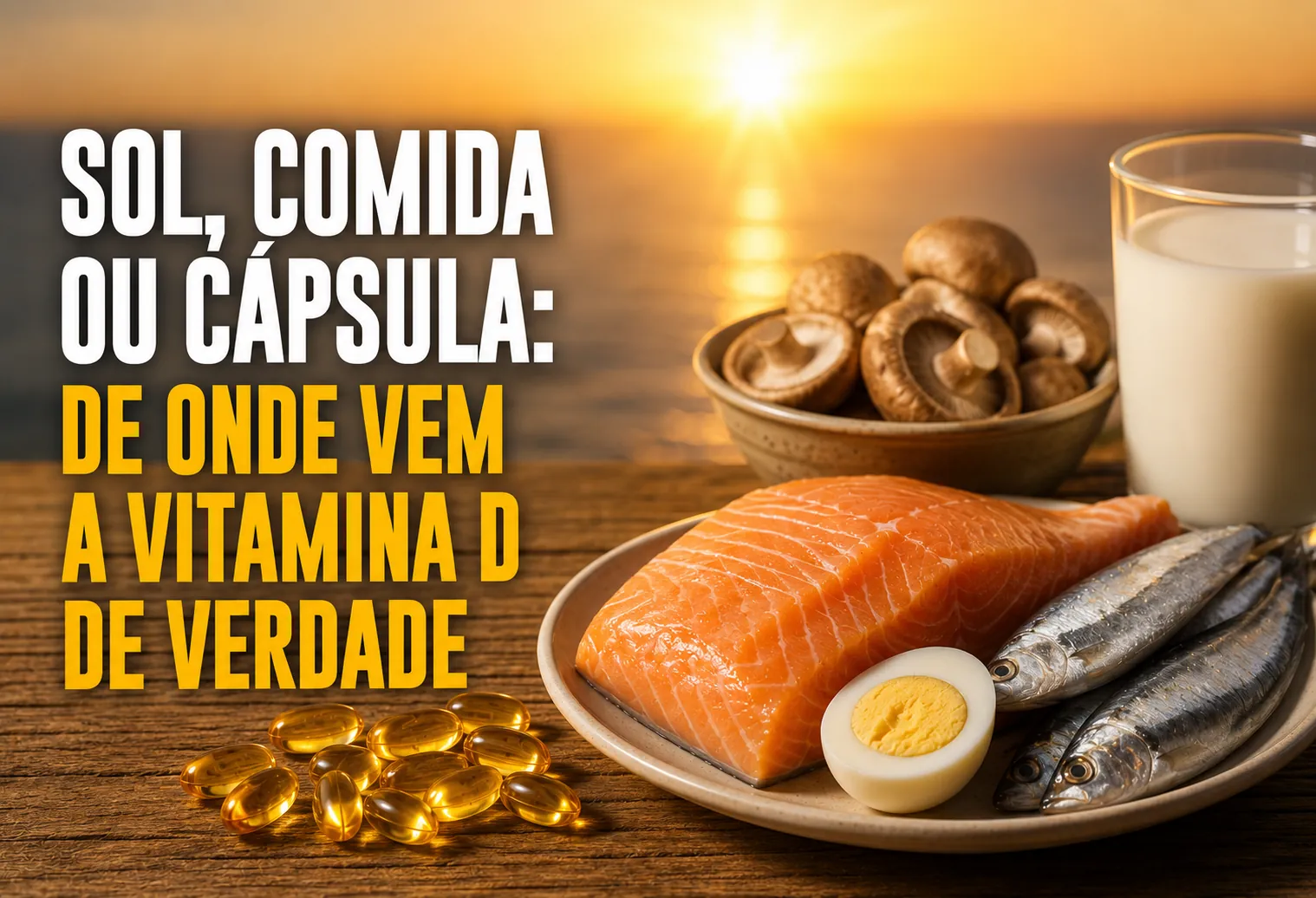 Sol, comida ou cápsula: de onde vem a vitamina D de verdade