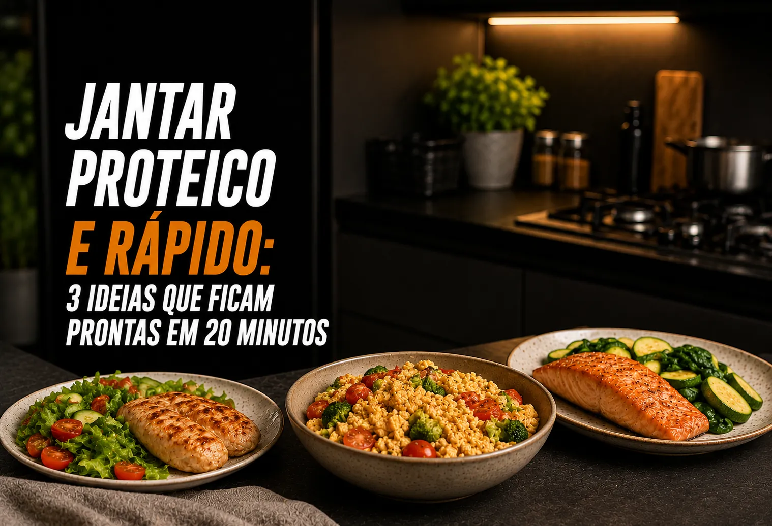 Jantar proteico e rápido: 3 ideias que ficam prontas em 20 minutos