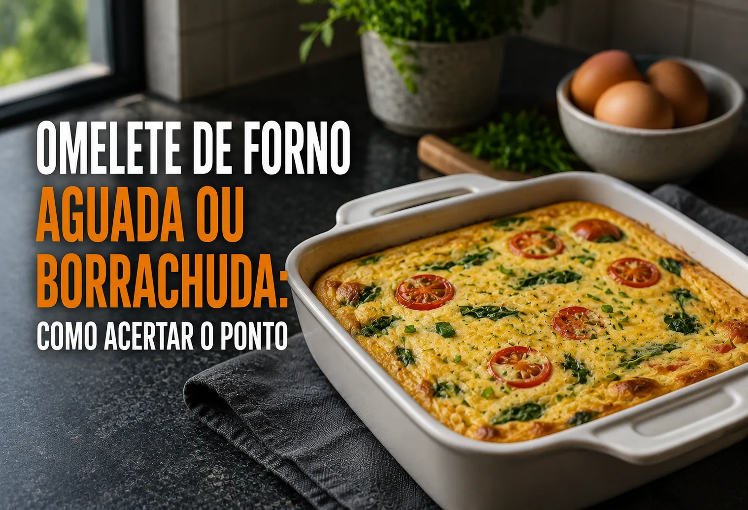 Pedaços de omelete de forno organizados em recipientes