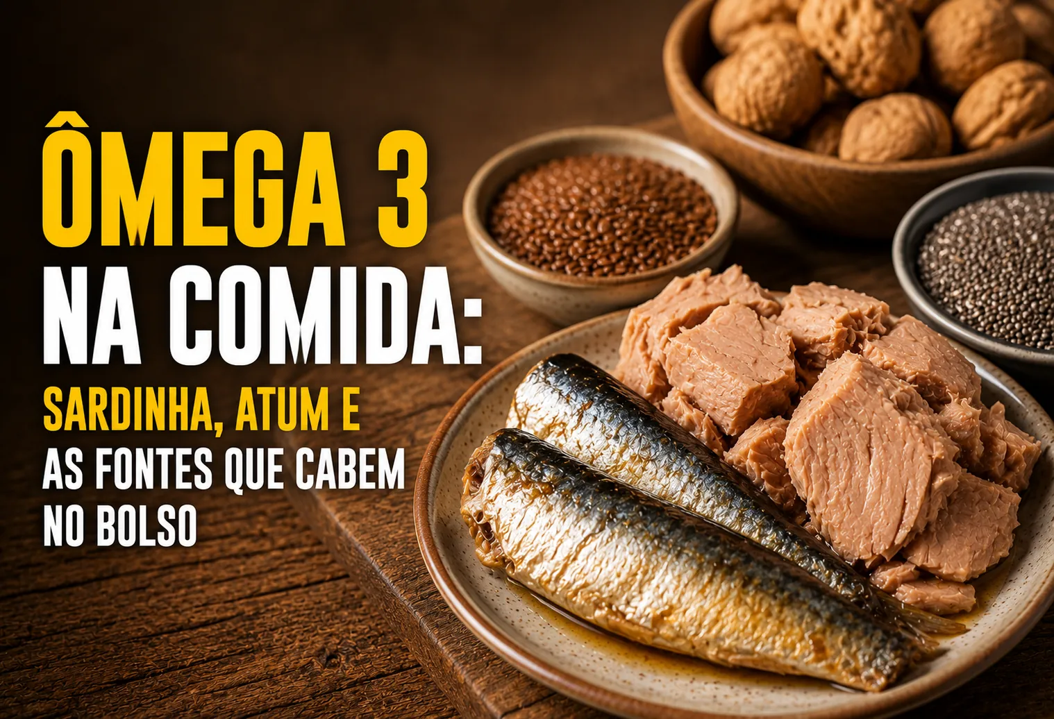 Ômega 3 na comida: sardinha, atum e as fontes que cabem no bolso