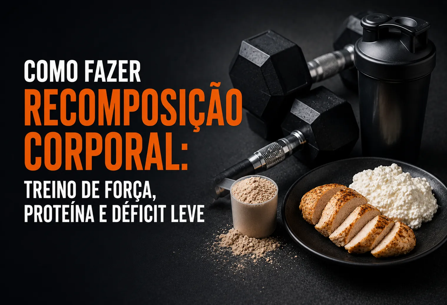 Como fazer recomposição corporal: treino de força, proteína e déficit leve