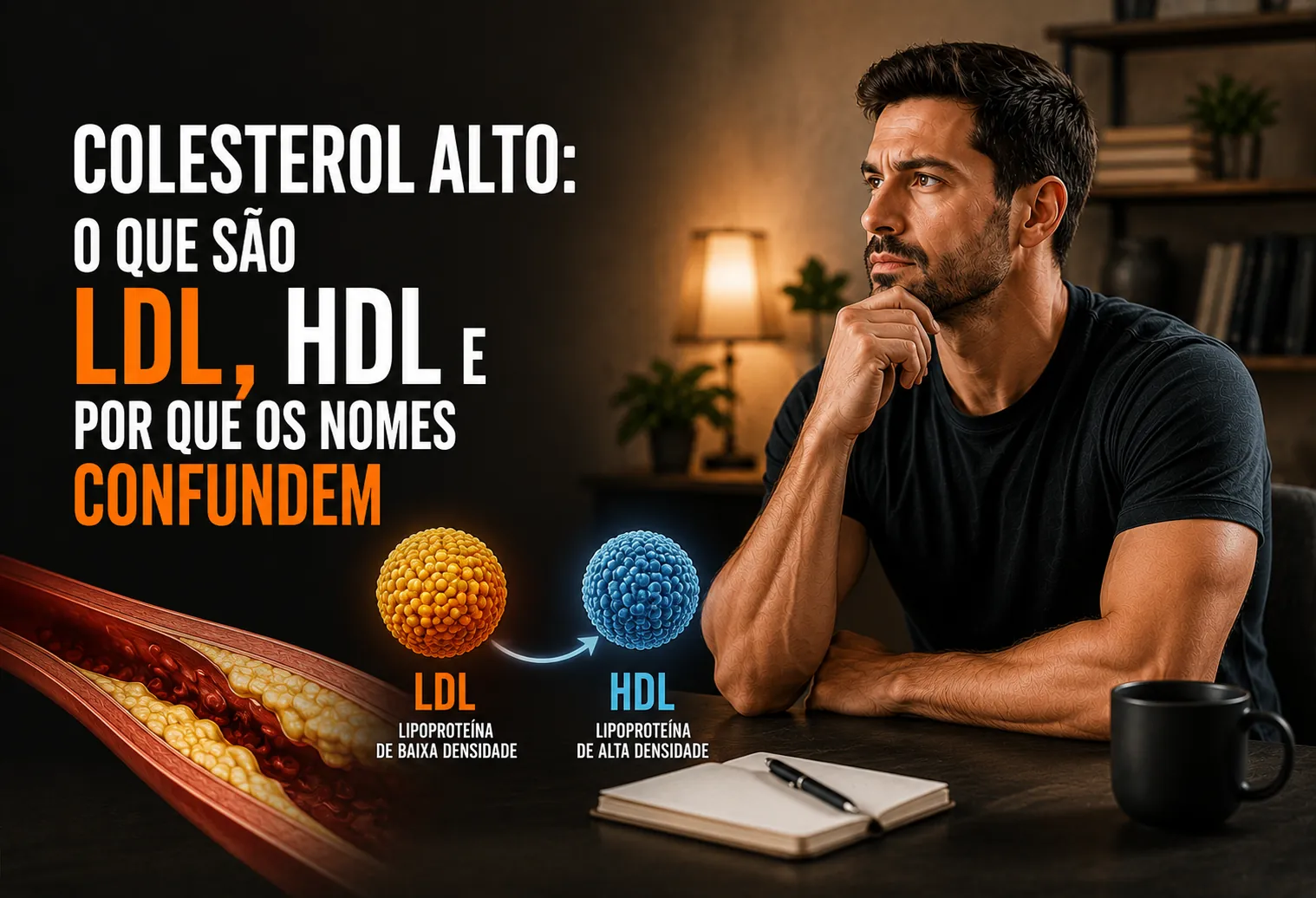 Resultado de exame de sangue com as linhas de colesterol total, HDL, LDL e triglicérides em destaque