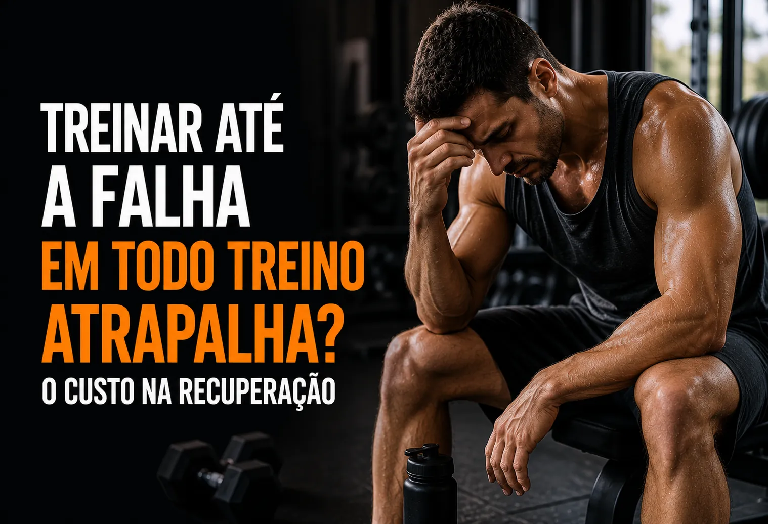 Pessoa na academia terminando a última repetição de supino com o parceiro dando apoio na barra